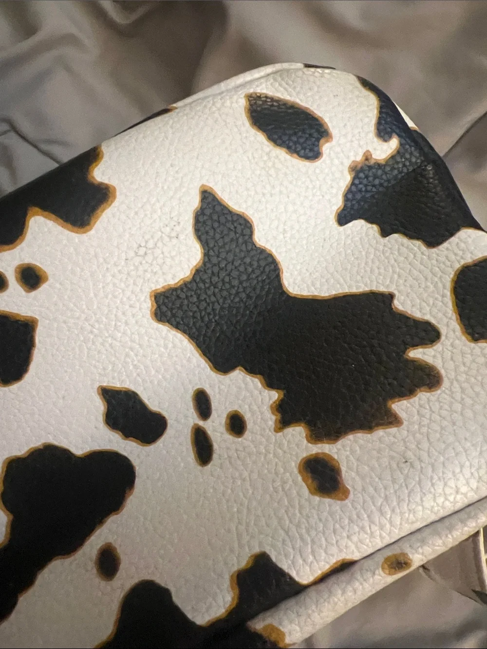Cow Print Faux Leather Backpack Purse - Black & White